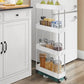 SONGMICS 4-Tier Slide Out Slim Rolling Storage Cart White