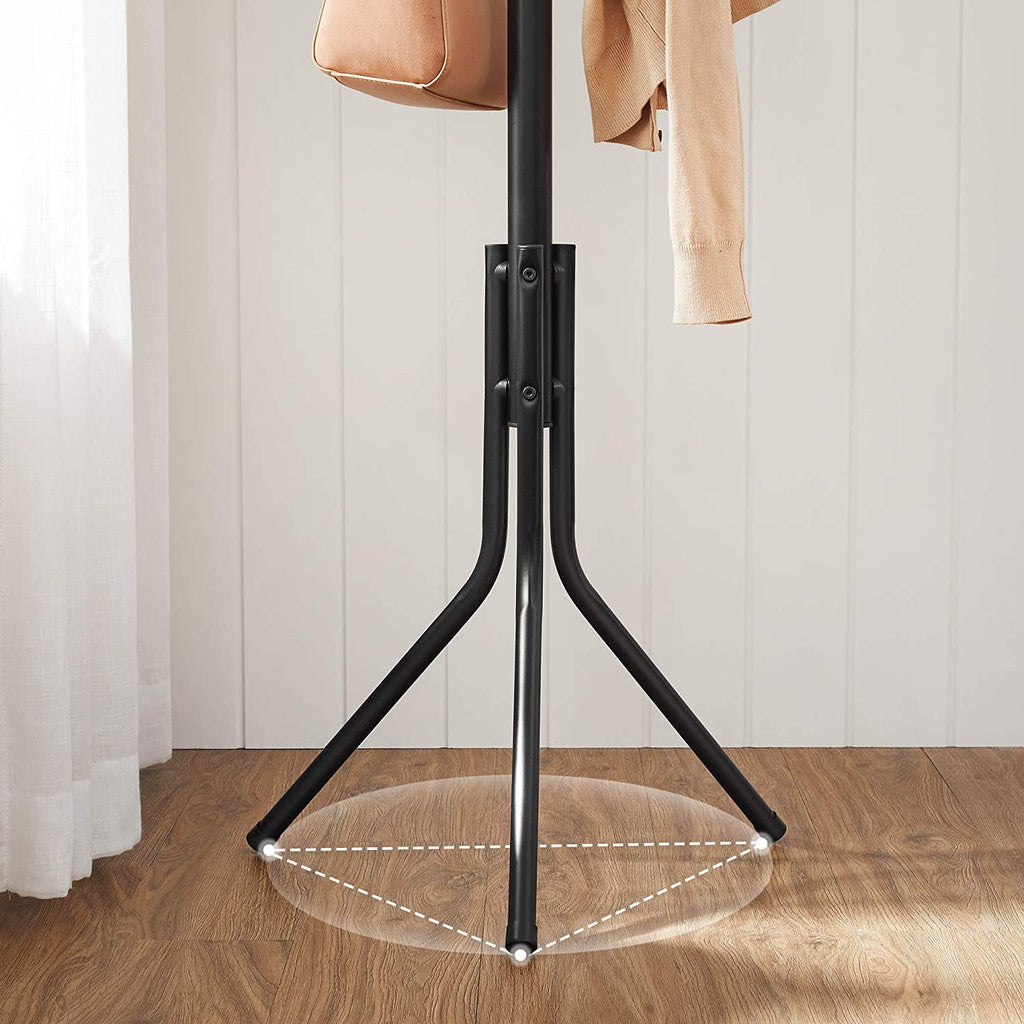 SONGMICS Metal Coat Rack 182 cm Tall Hall Tree Black