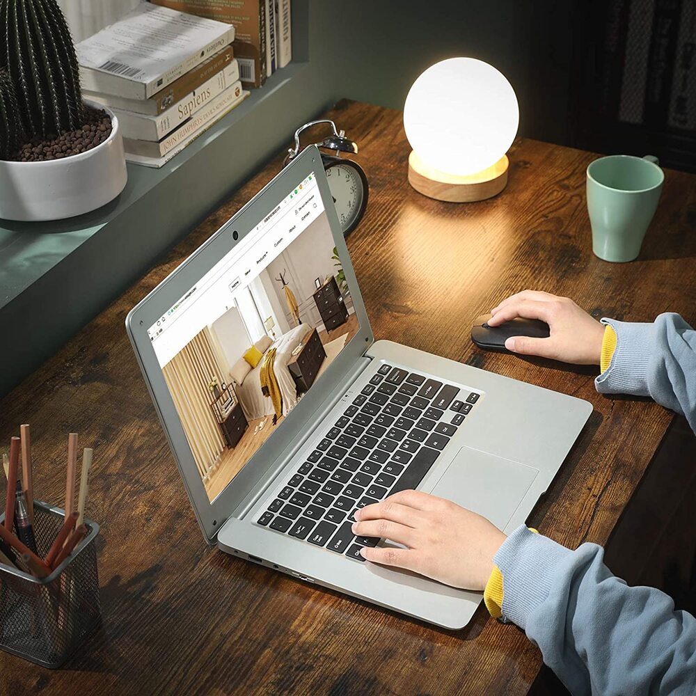 VASAGLE L-Shaped Computer Desk Rustic Brown and Black