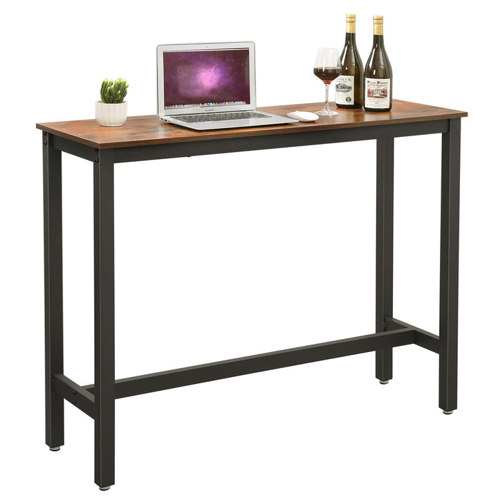 VASAGLE Bar Table 120cm Rustic Brown and Black