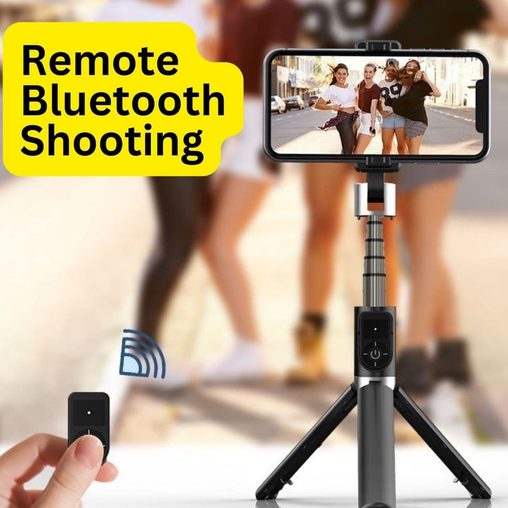 VOCTUS 3 in 1 Selfie Stick Tripod with Bluetooth Remote Control (Black)