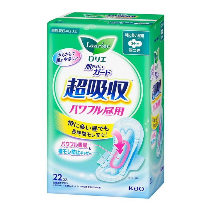 [6-PACK] Kao Japan Laurier Heavy Flow Daily super absorbent Sanitary Pads 24cm (22 pieces)