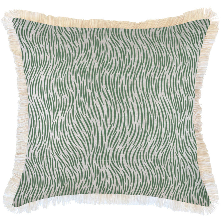 Cushion Cover-Coastal Fringe-Wild Green-60cm x 60cm