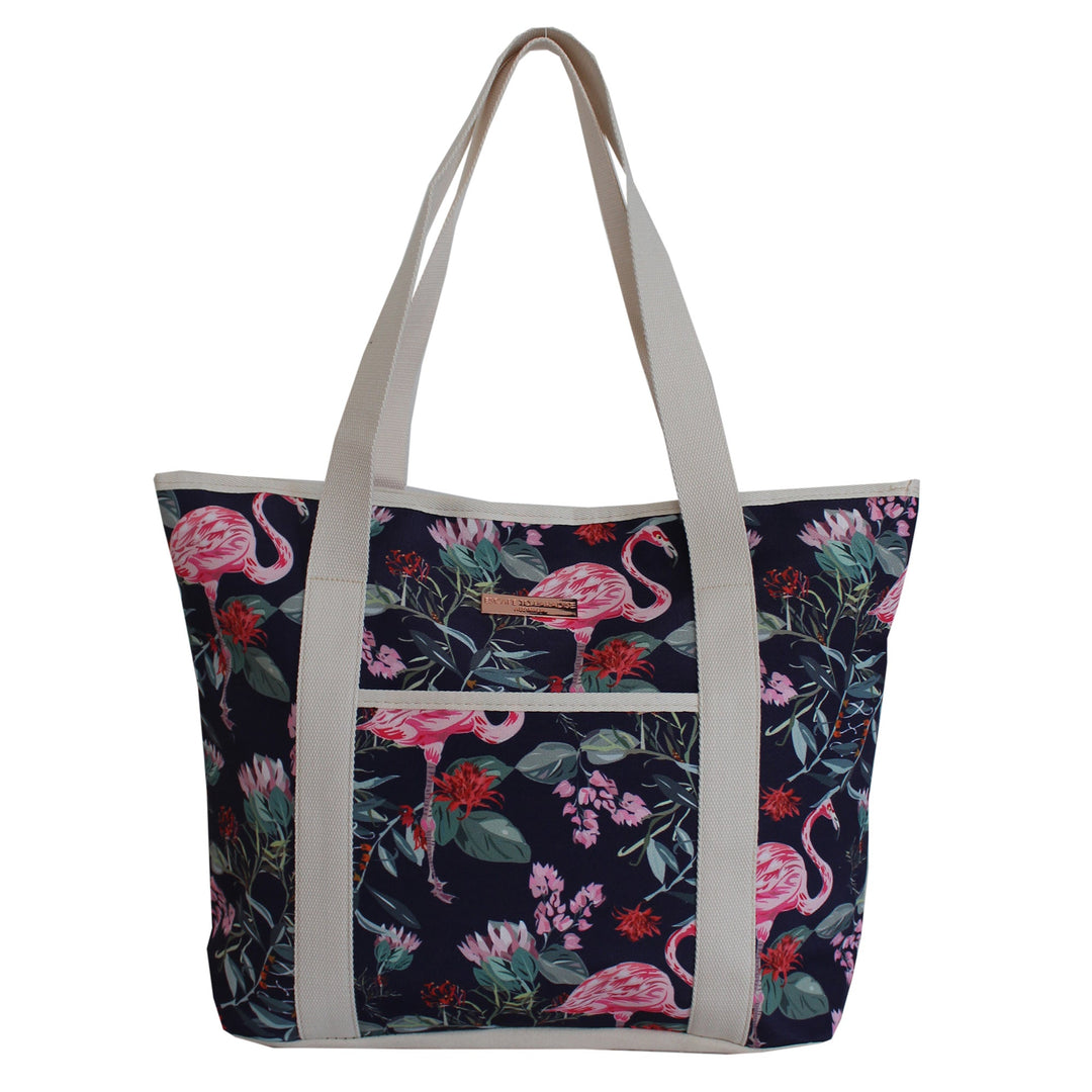 Flamingo Beach Canvas Tote