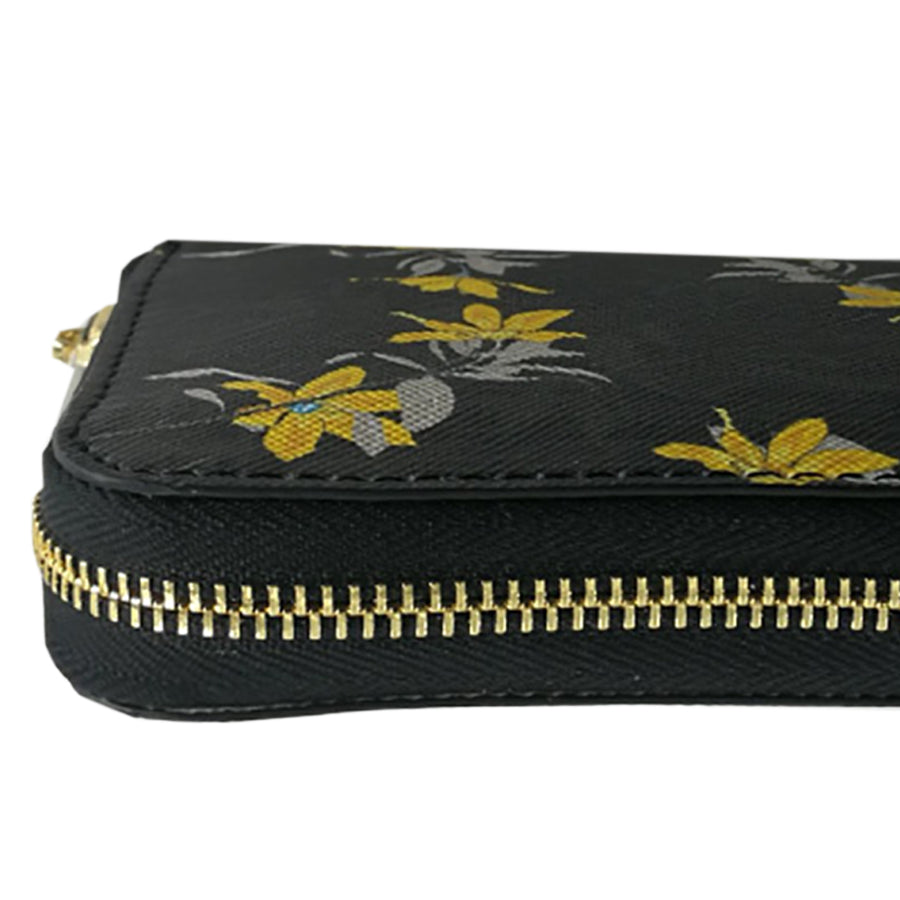 Small Zip Wallet-Midnight Garden