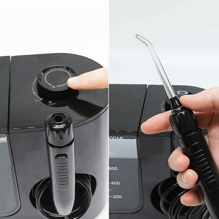 Water Jet Dental Flosser 1000ml Black - Electric Oral Pressure Irrigator