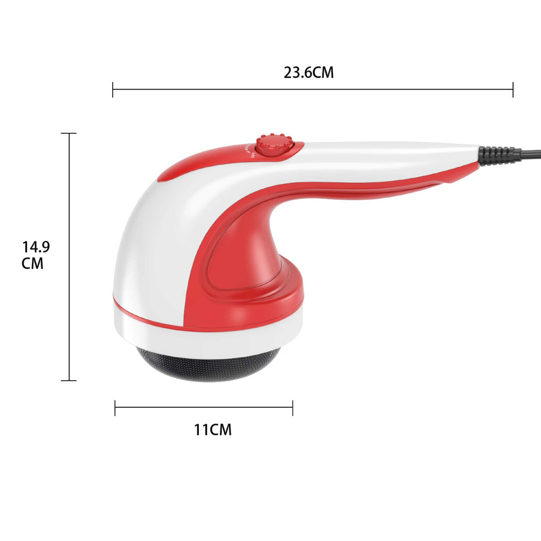 Handheld Vibration Massager Red - 4 Interchangeable Heads Adjustable Speed