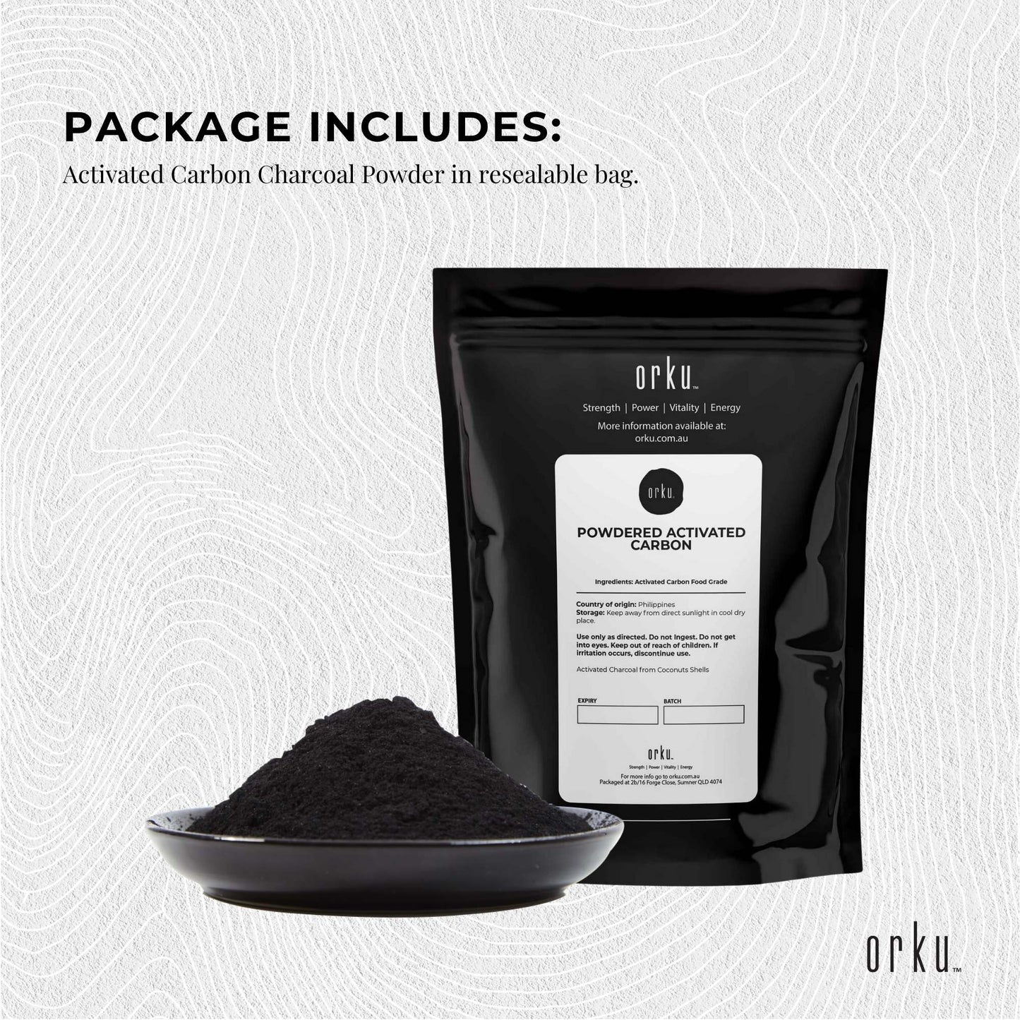 50g Activated Carbon Powder - Coconut Charcoal - Teeth Whitening + Skin