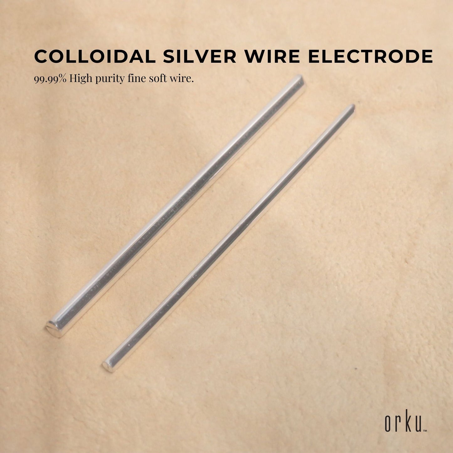 2x 7" Silver Rods 18 Gauge 99.99% High Purity Fine Soft Wire Colloidal Electrode