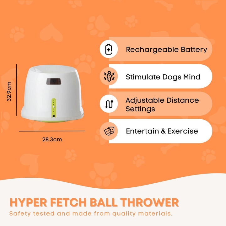 Hyper Fetch Maxi Dog Ball Thrower - Large Interactive Pet Toy Launcher