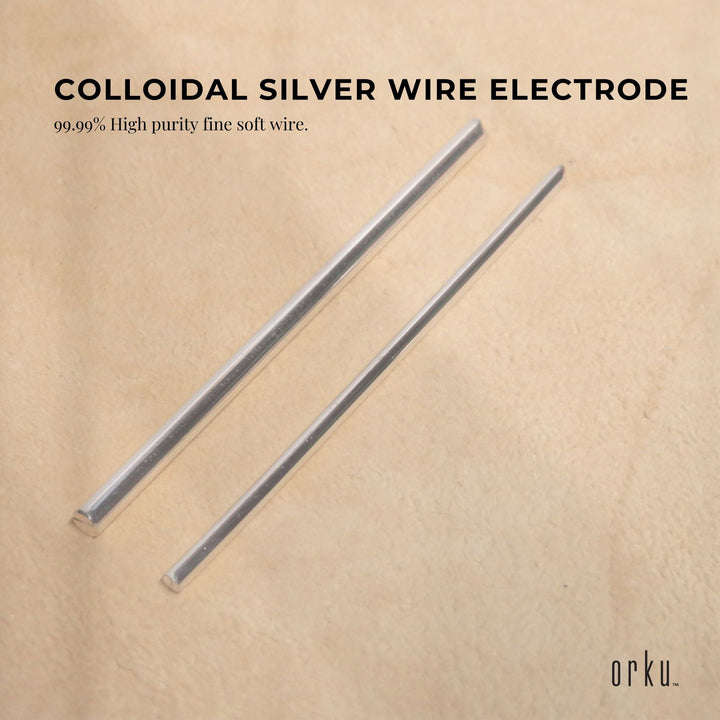 2x 7" Silver Rods 12 Gauge 99.99% High Purity Fine Soft Wire Colloidal Electrode