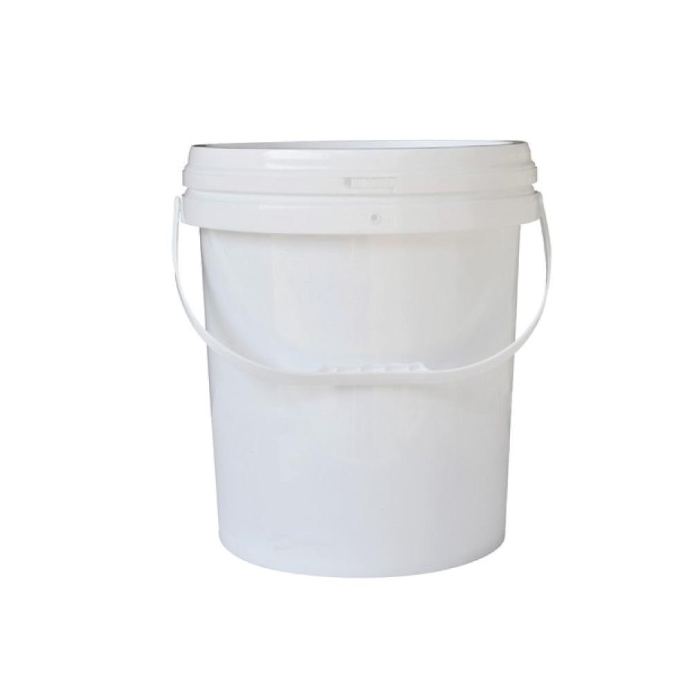 Bulk 10x 10L Plastic Buckets + Lids - Empty White With Handle - Large Food Pail