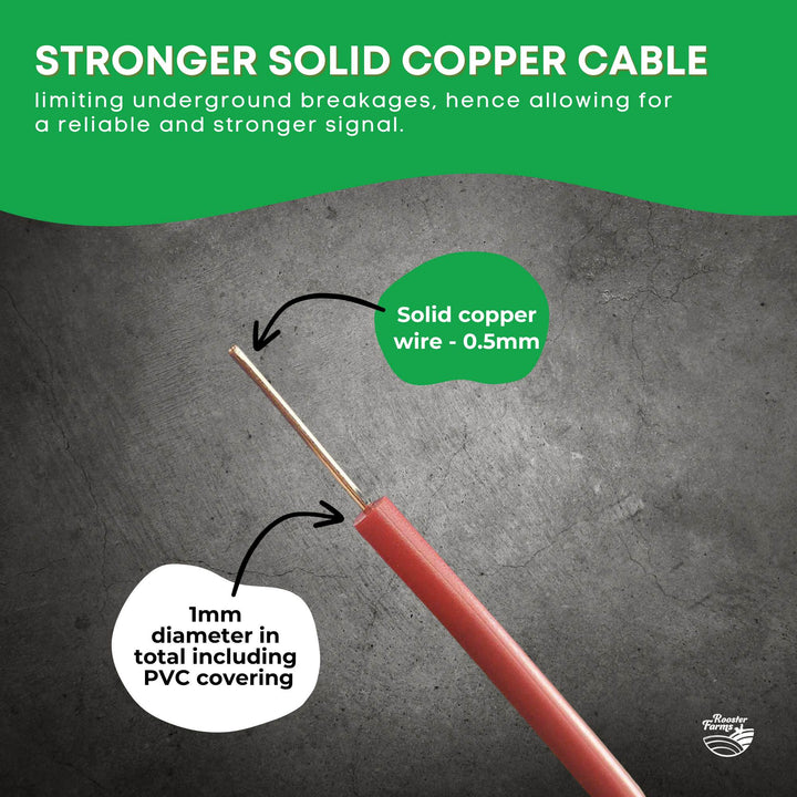 300m Boundary Wire - Solid Copper Dog Fence Underground Invisible Red Cable