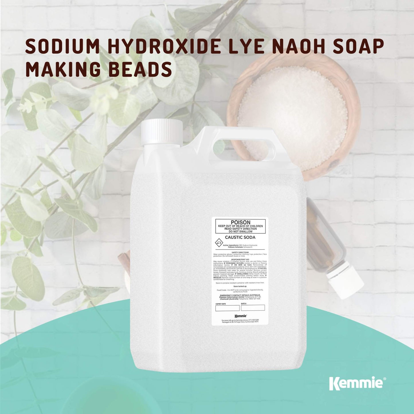 5Kg Caustic Soda Pearls Food Grade Sodium Hydroxide Lye NaOH Soap Making