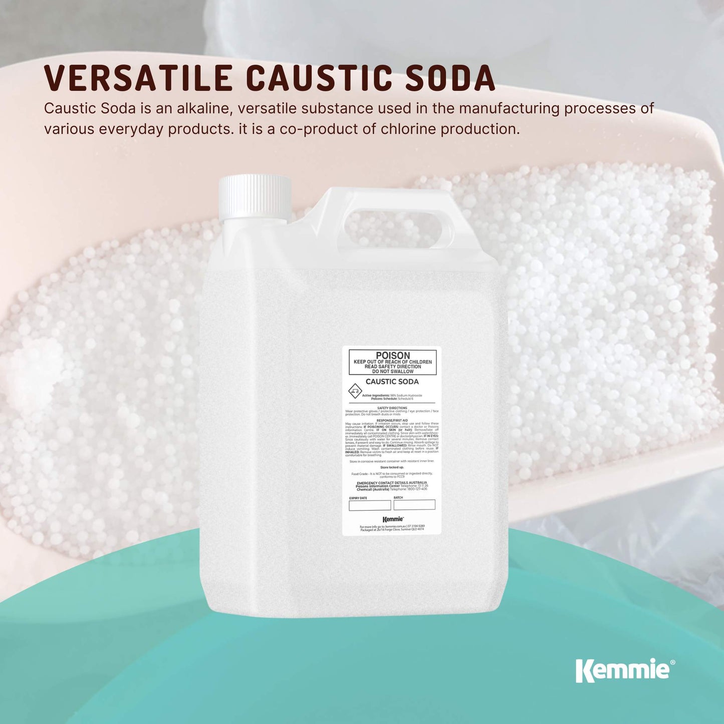 5Kg Caustic Soda Pearls Food Grade Sodium Hydroxide Lye NaOH Soap Making Beads