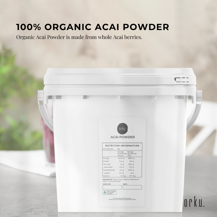 2.5kg Acai Powder Bucket 100% Organic - Pure Superfood Amazon Berries