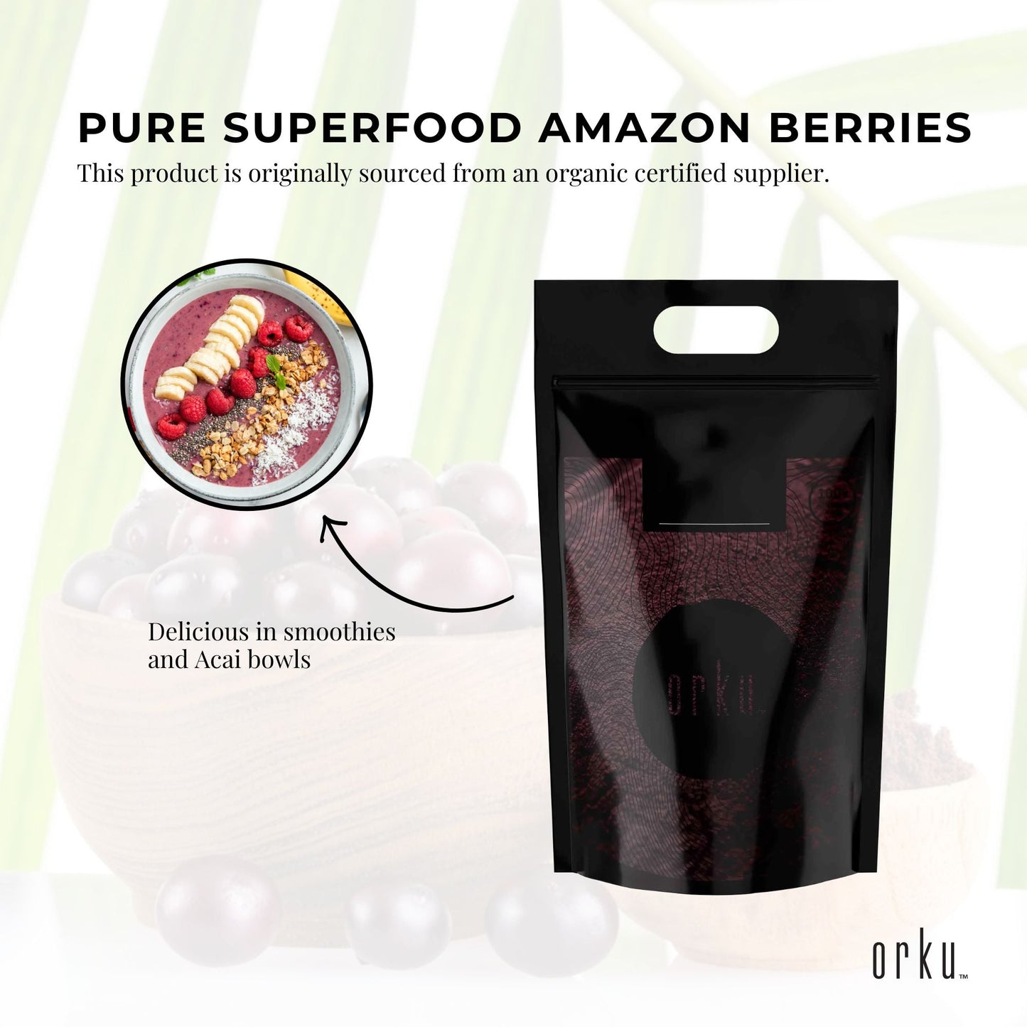 Bulk 10Kg Acai Powder 100% Organic - Pure Superfood Amazon Berries