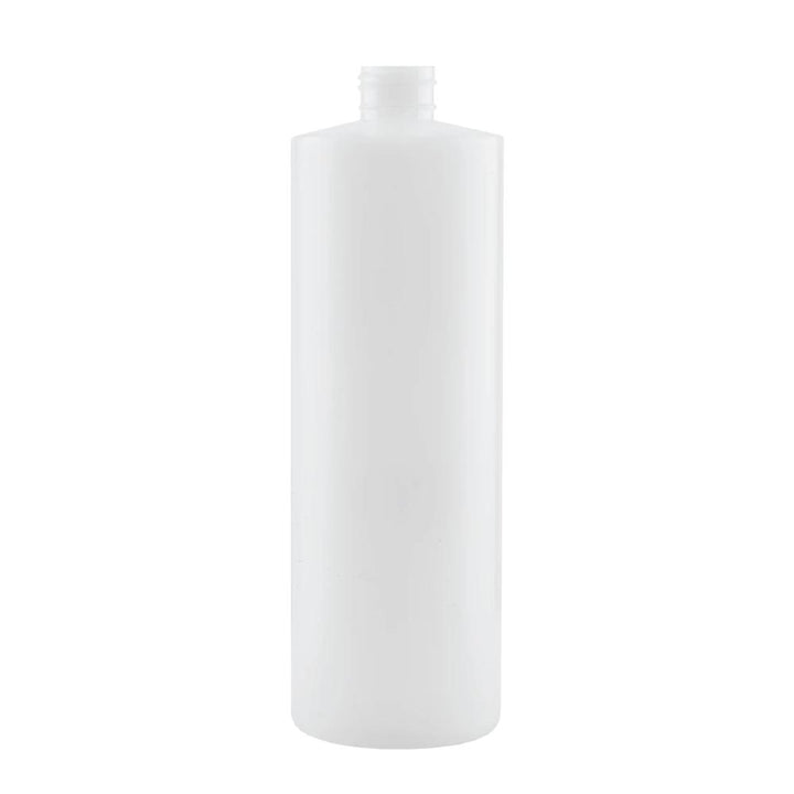 1x 1L Clear HDPE Round Bottle + 28/410 Caps - Empty Plastic Food Storage