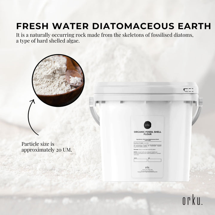 1.4Kg Organic Fine Diatomaceous Earth Tub - Food Grade Fossil Shell Flour Powder