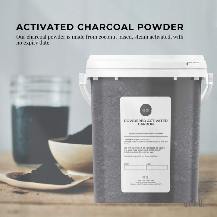 400g Activated Carbon Powder Coconut Charcoal Bucket - Teeth Whitening + Skin