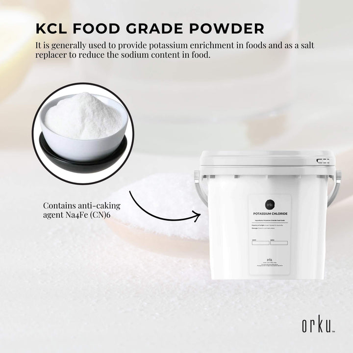 5Kg Potassium Chloride Powder Tub - Pure KCL E508 Food Grade Supplement