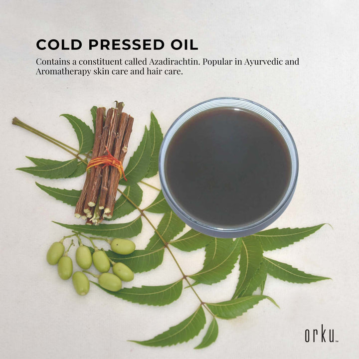 Orku 100ml Organic Neem Seed Oil  Debitterised Cold Pressed Azadirachtin Indica