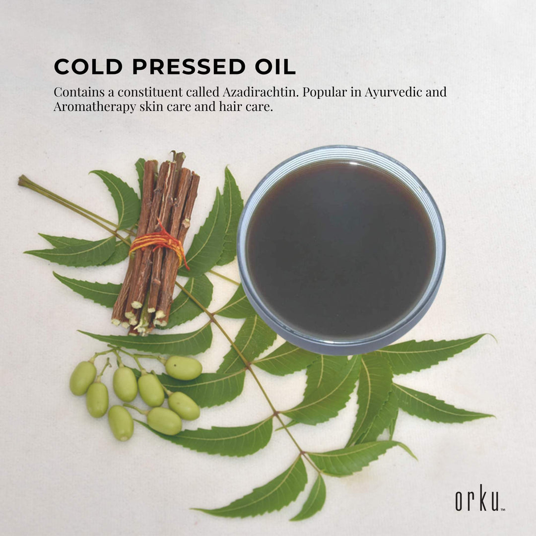 Orku 1L Organic Neem Seed Oil - Debitterised Cold Pressed Azadirachtin Indica