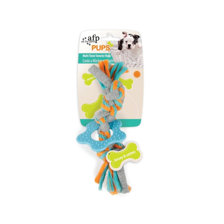 Puppy Multi Chew Rope Ring Toy - Dog Knotted Braided Cotton Teething Play AFP