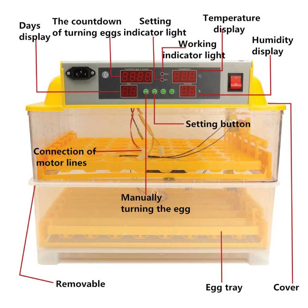 Electric 96 Egg Incubator + Accessories Hatching Eggs Chicken Quail Duck