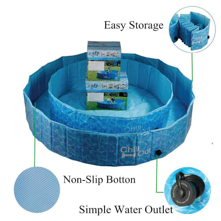 L Dog Swimming Pool Pet Chill Out Plastic Puppy Bath Splash Fun All For Paws