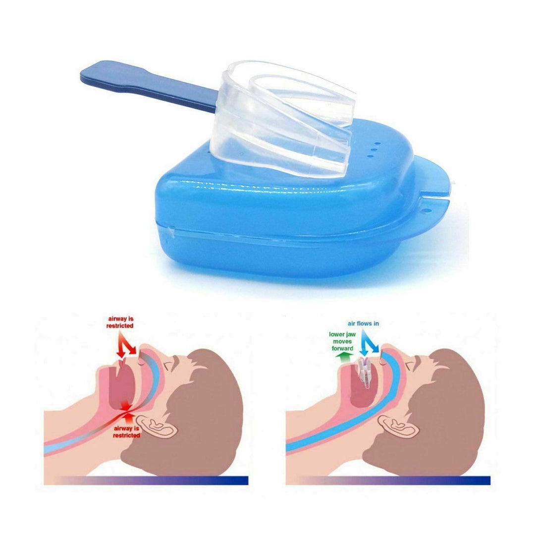 Mouthguard Mouthpiece + Nose Clip Anti Snoring Aid Sleep Breathing Device