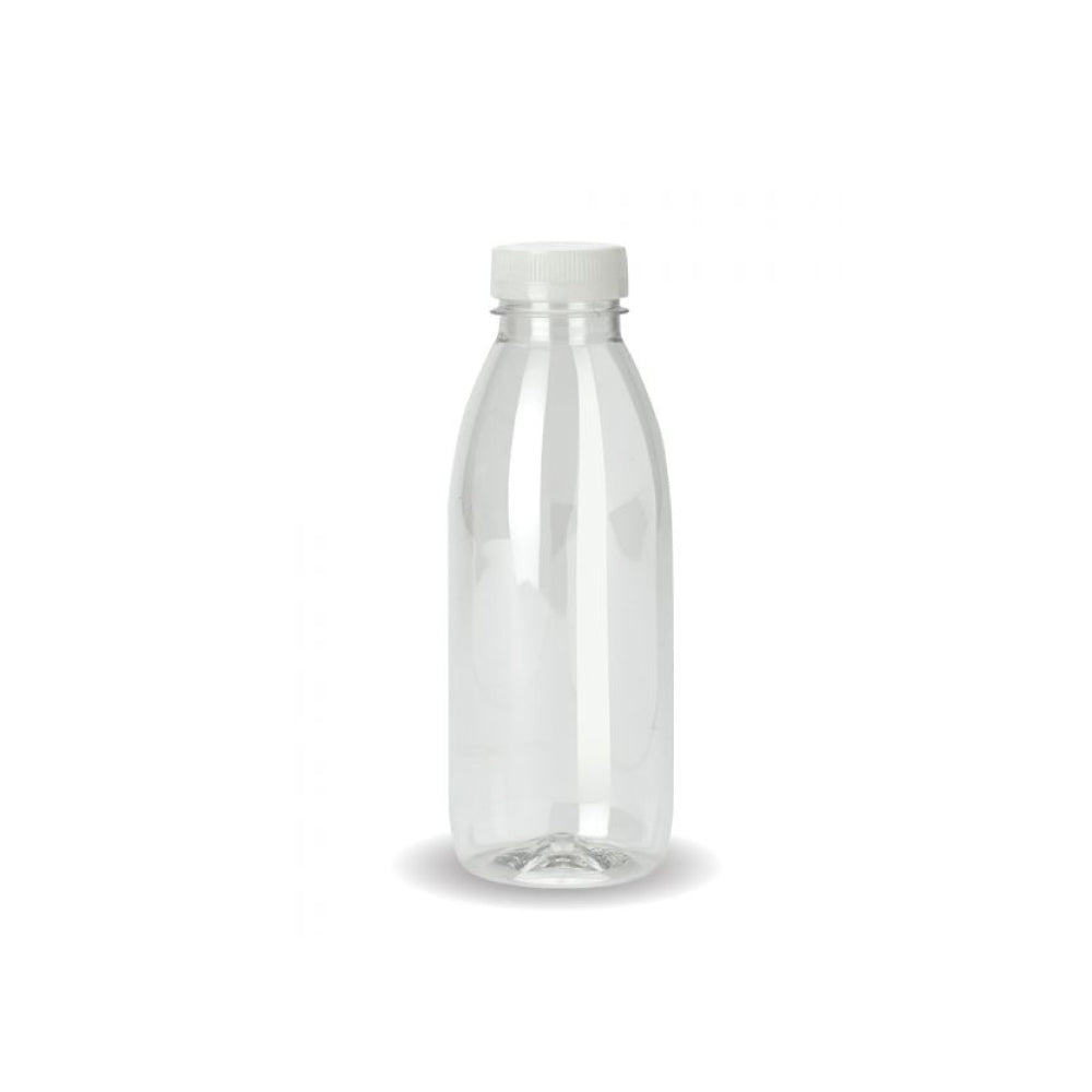 10x 300ml PET Juice Bottles + Tamper Evident Caps - Empty Plastic Recyclable Clear