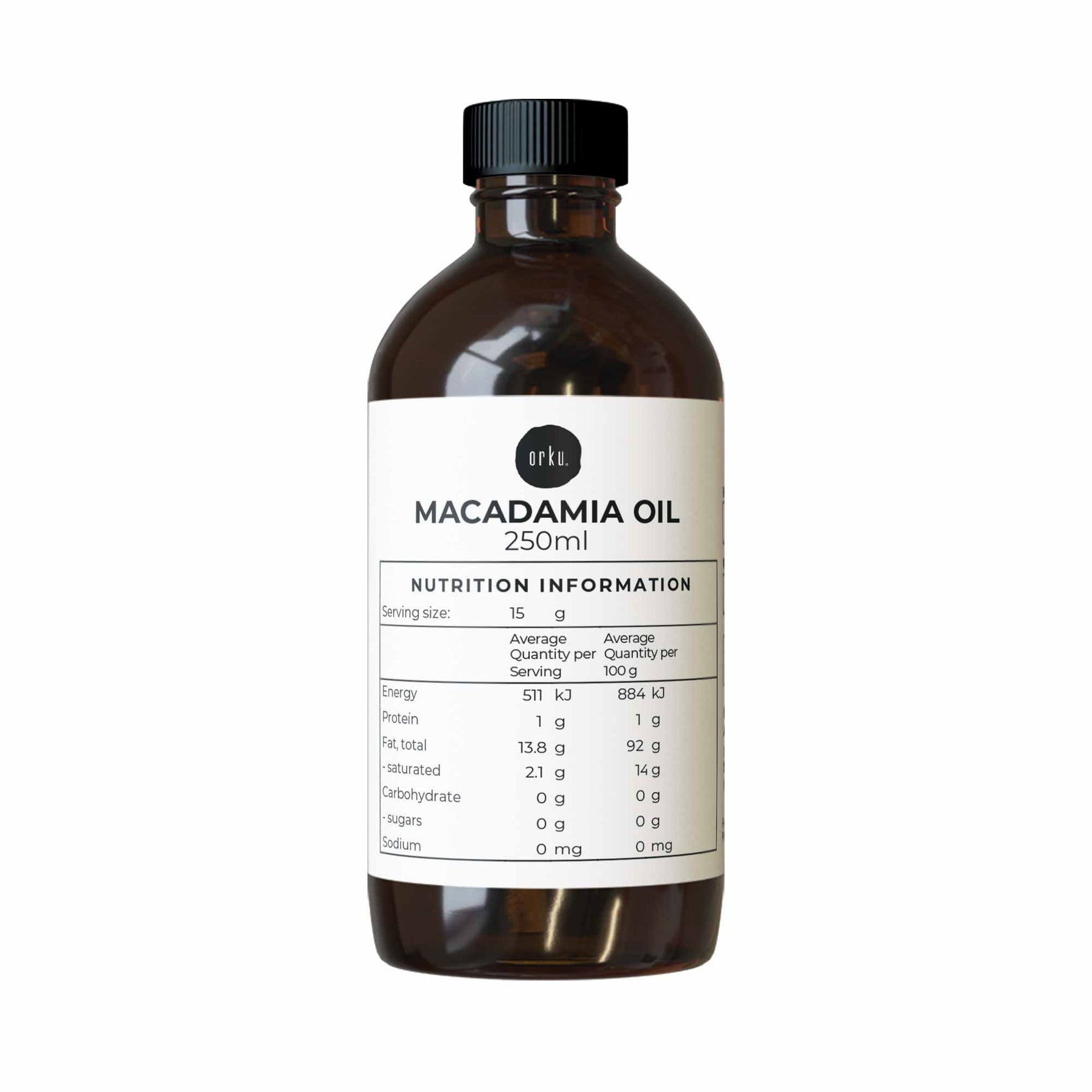 250ml Macadamia Nut Oil - Natural Cold Pressed Food Grade 100% Pure Cooking Oils