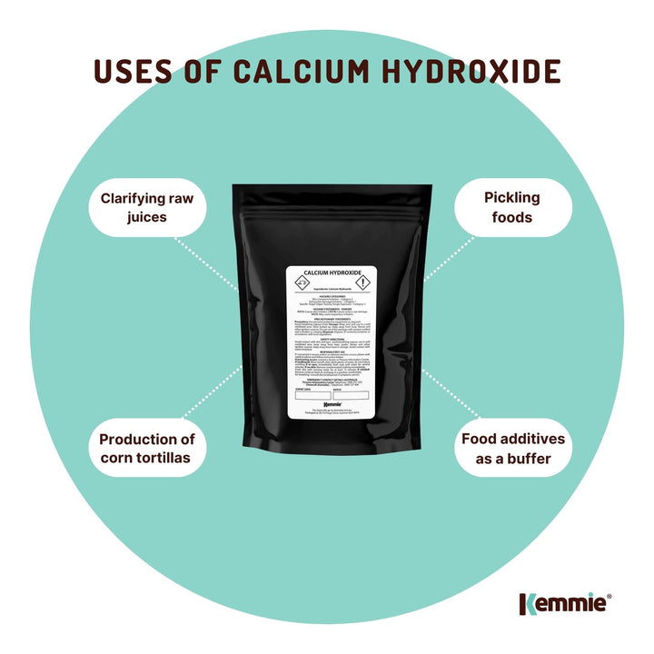 1Kg Food Grade Calcium Hydroxide Powder - FCC Hydrated Slaked Pickling Lime