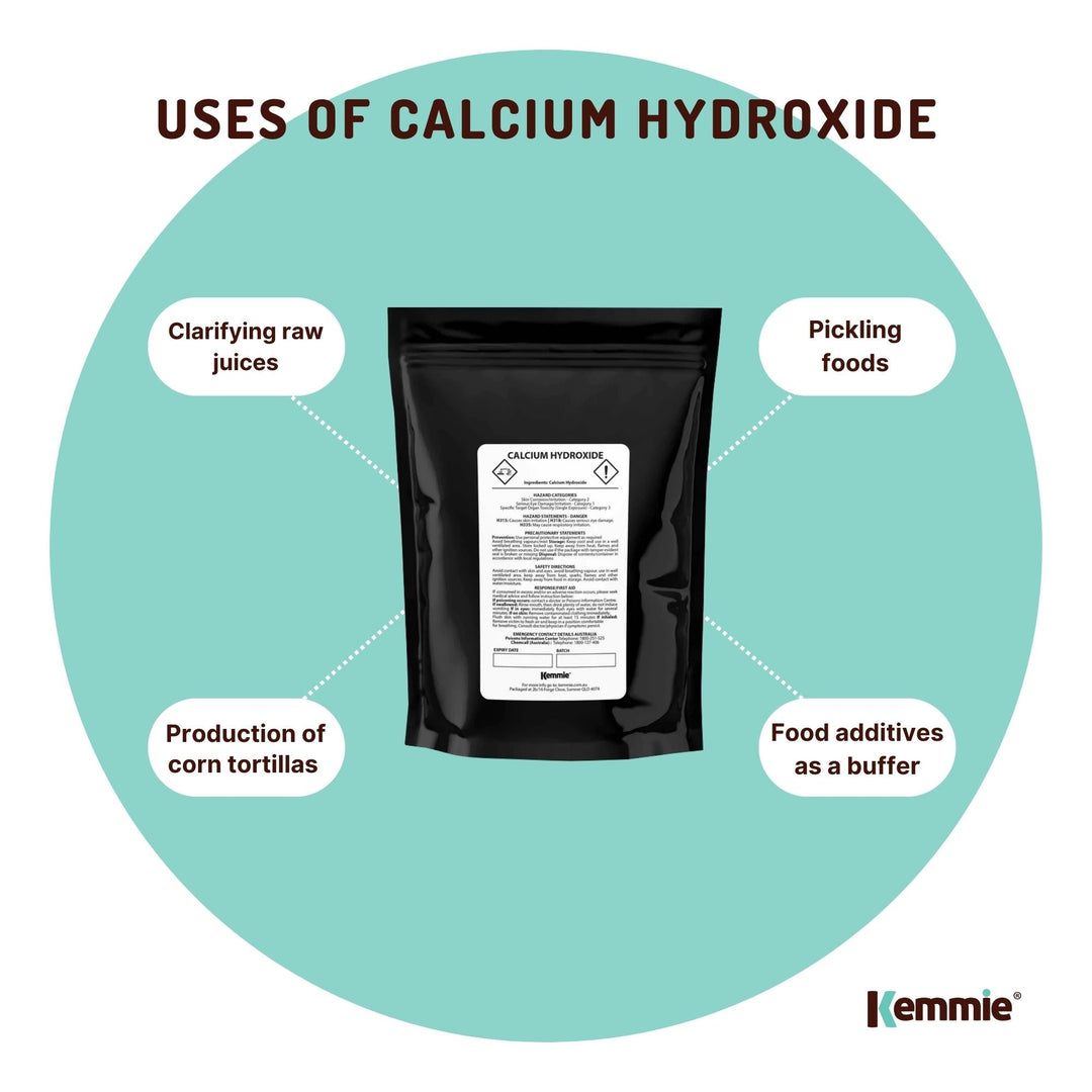 2Kg Food Grade Calcium Hydroxide Powder - FCC Hydrated Slaked Pickling Lime