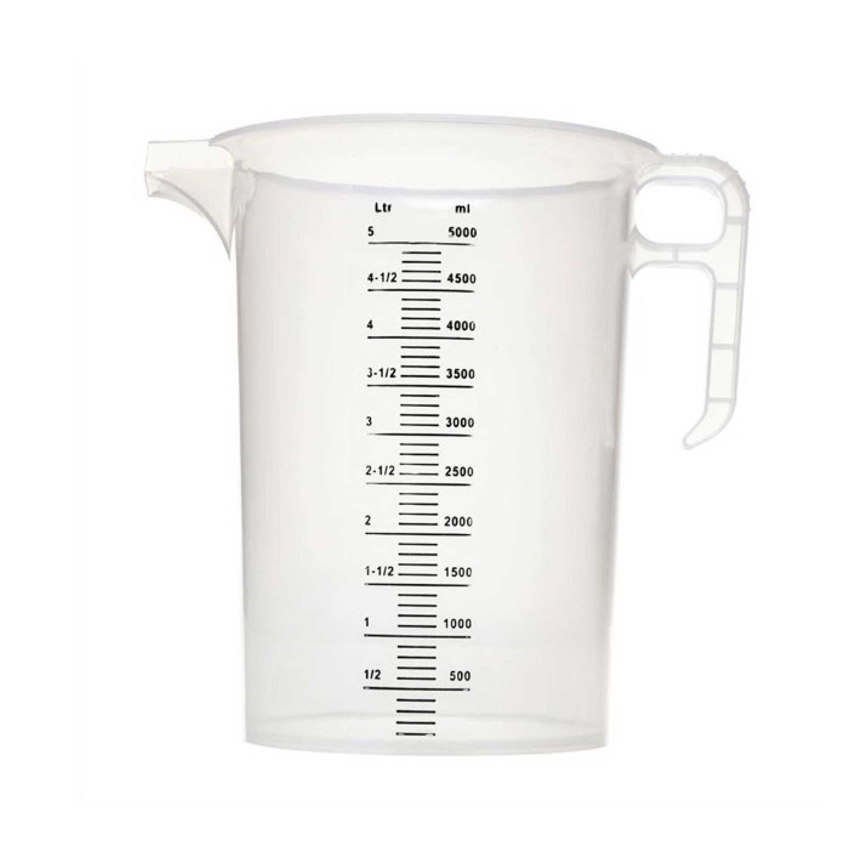 5L Measuring Jug Heavy Duty Clear Plastic Propylene Food Grade BPA 5 Pro-Jug