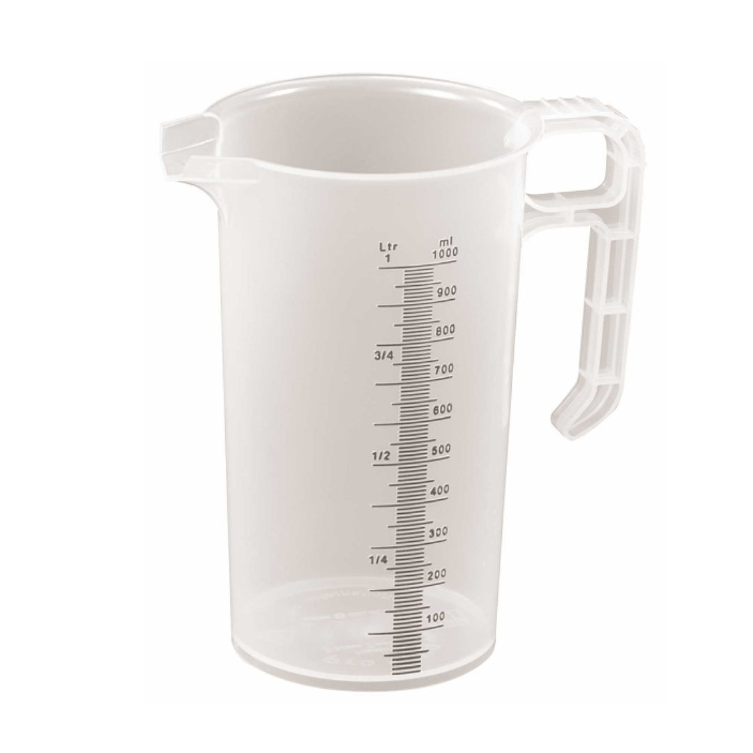 1L Measuring Jug Heavy Duty Clear Plastic Propylene Food Grade BPA 5 Pro-Jug