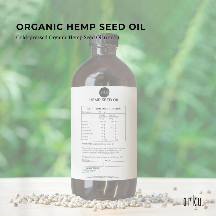 1L Organic Hemp Seed Oil - Cold Pressed Food Grade Healthy Oils Foods