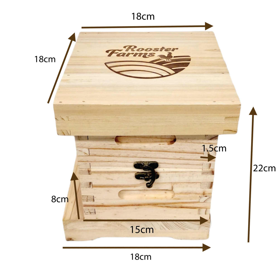 Mini Beehive Box 2 Tier Timber Decor Art Apiarist Gift Jewellery Trinkets Storage