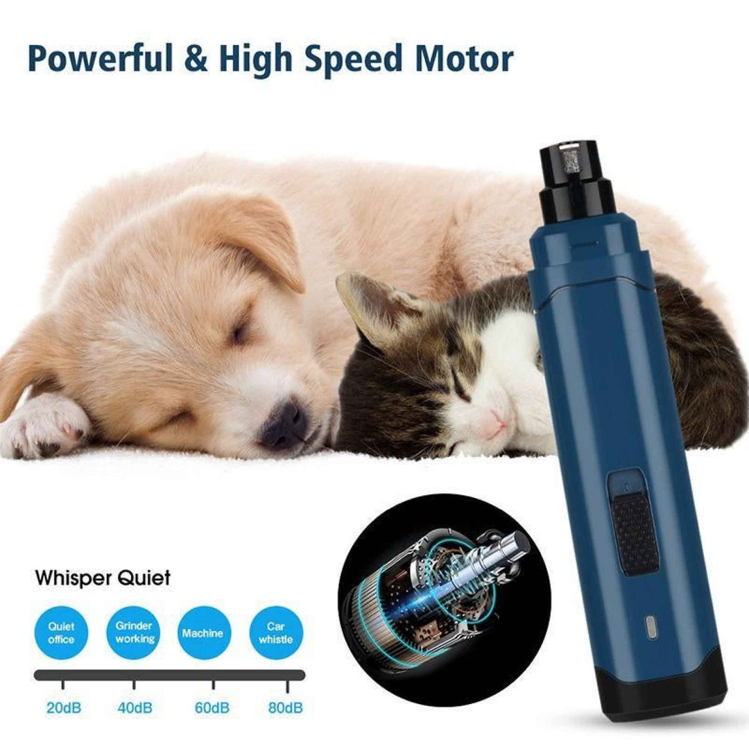 LED Light Pet Nail Grinder Dog Cat Electric Trimmer 2 Speed Rechargeable Filer