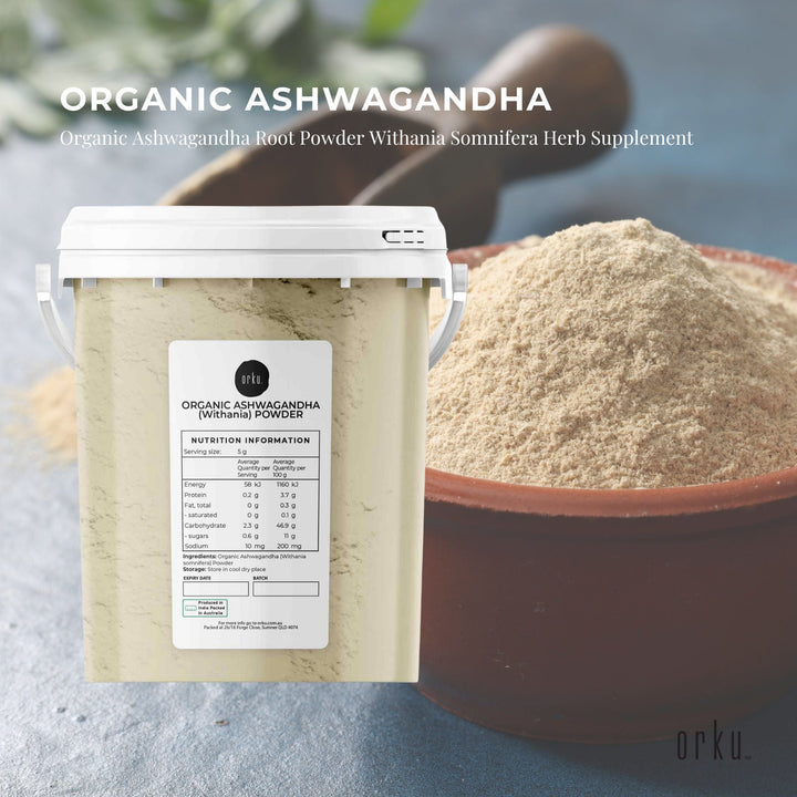 600g Organic Ashwagandha Root Powder Tub Withania Somnifera Herb Supplement