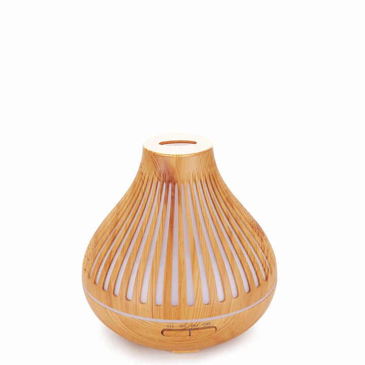 Essential Oil Aroma Diffuser and Remote - 500ml Flat Top Wood Mist Humidifier