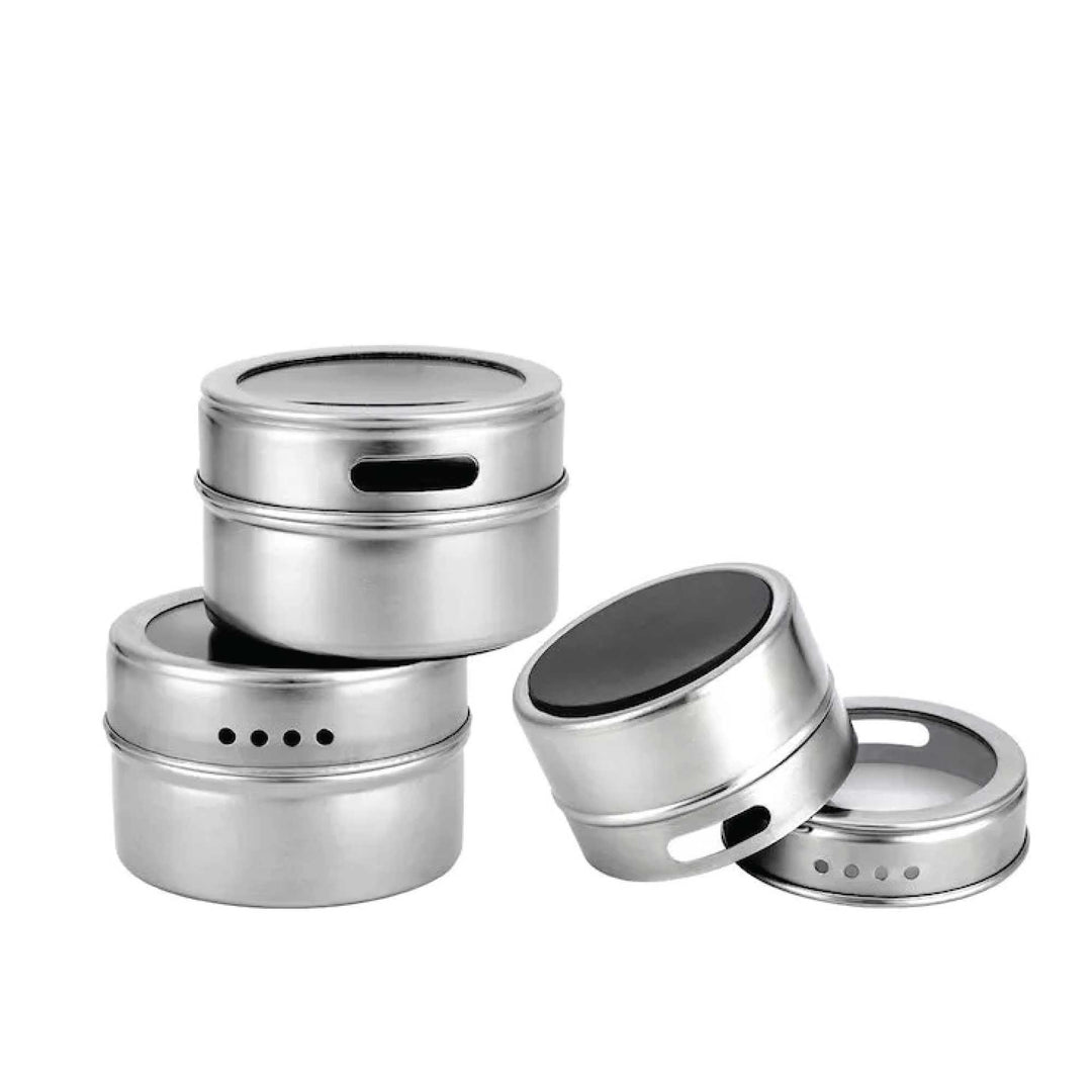 150g Magnetic Spice Jar Stainless Steel Tin - Herb Seasoning Storage Container