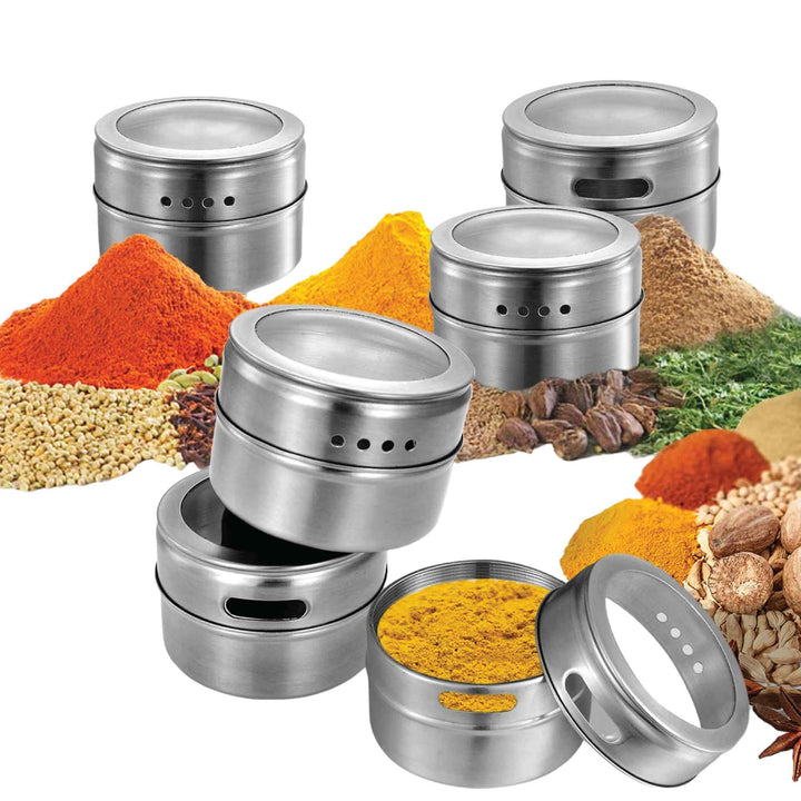 150g Magnetic Spice Jar Stainless Steel Tin - Herb Seasoning Storage Container