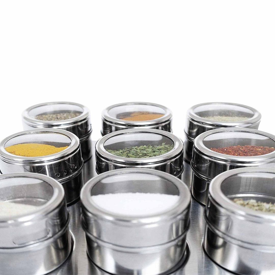 150g Magnetic Spice Jar Stainless Steel Tin - Herb Seasoning Storage Container