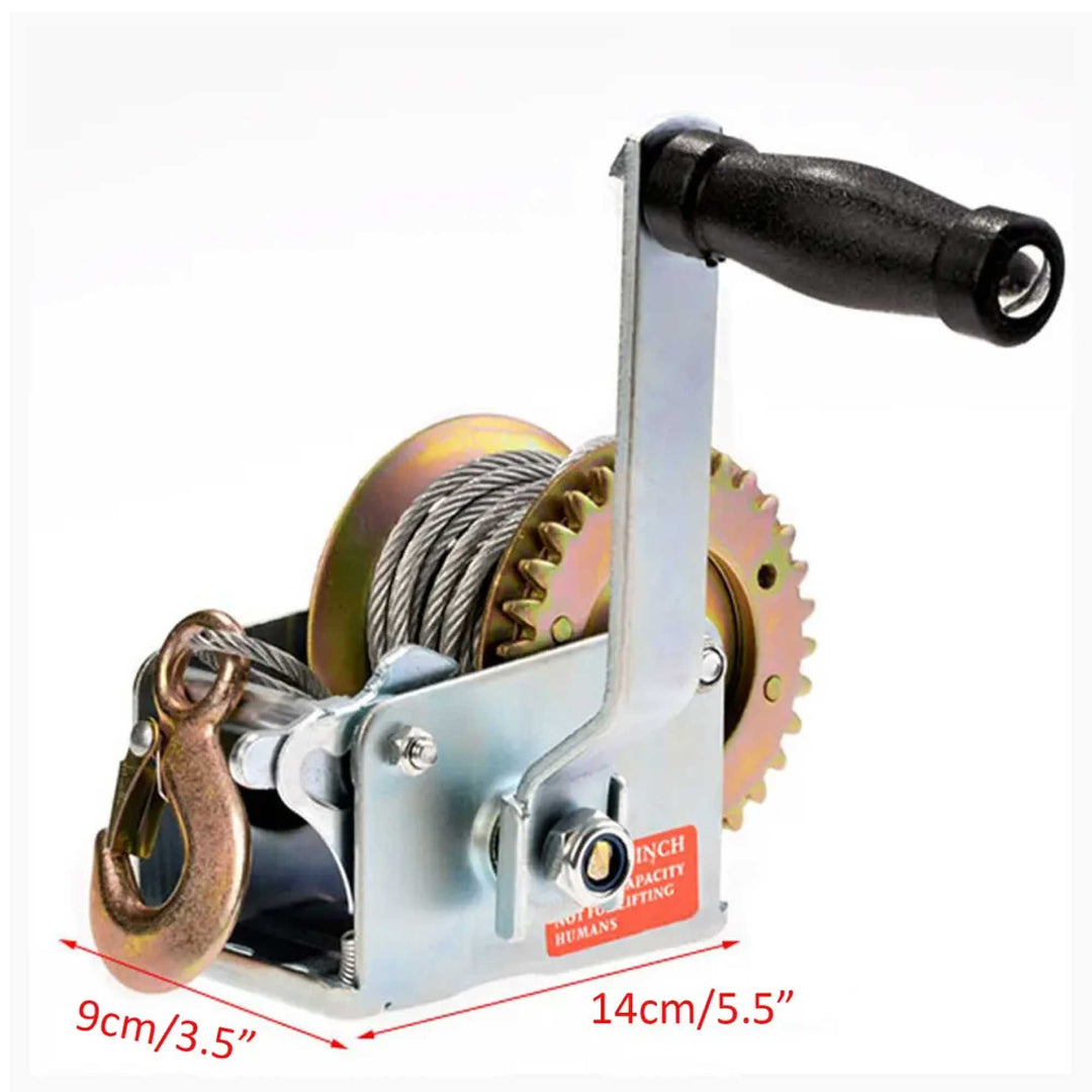 1200lb Manual Hand Winch Steel Wire - Boat Jet Ski Marine Trailer Crank 500KG