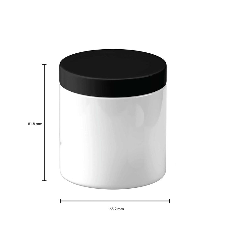 5x 200g Plastic Cosmetic Jar + Lids - Empty White Cream Container