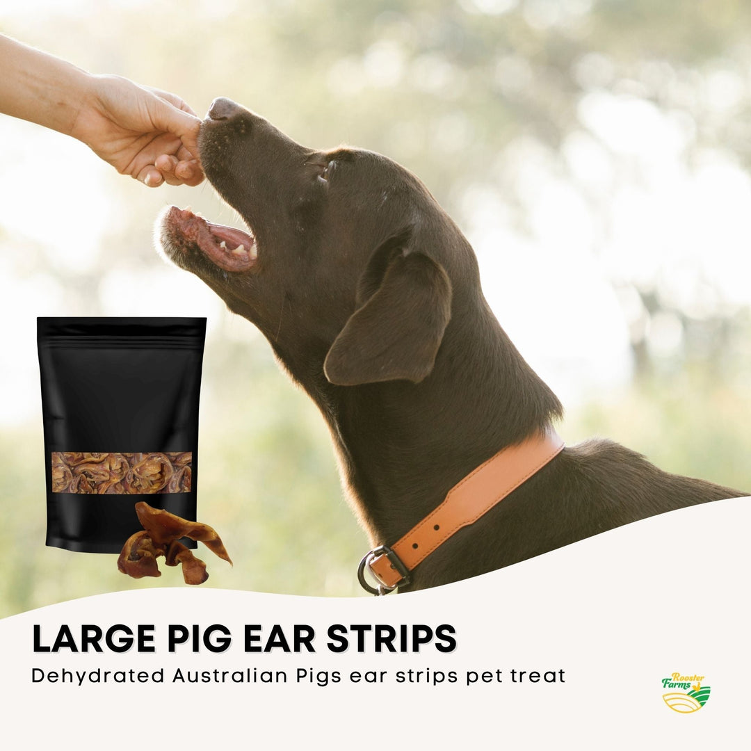 400g Dog Treat Pig Ear Strips  - Dehydrated Australian Healthy Puppy Chew