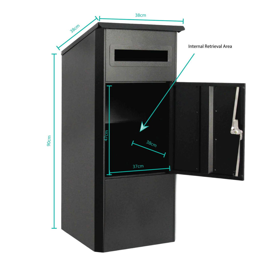 Parcel Delivery Drop Box Mailbox - Secure Home Package Post Locker 38x38x90cm