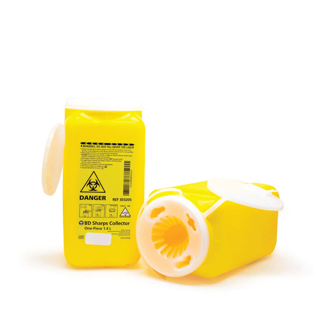 1.4L Sharps Container Needle Biohazard Bin Disposal - Medical Waste Collector